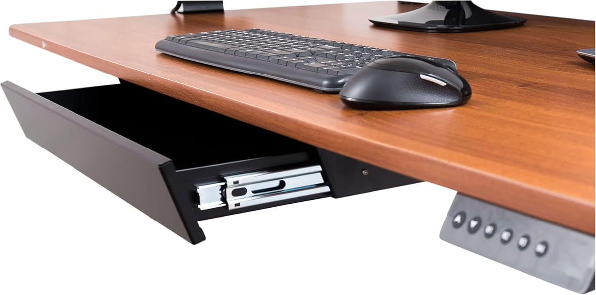 Black Sliding Under-desk Drawer Organizer 22" W T17868