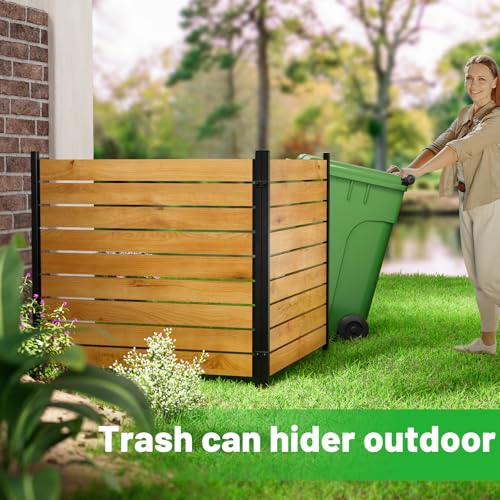 2 Panels No Dig Wooden Privacy Fence Screen, 42" H X 40" W Outdoor Fence X45959