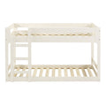 White Solid Wood Twin Over Twin Bunk Bed P649
