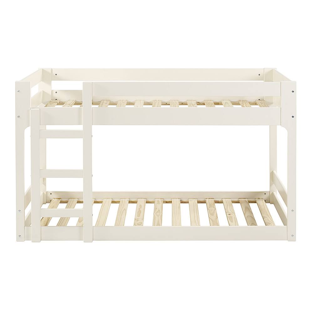 White Solid Wood Twin Over Twin Bunk Bed P649