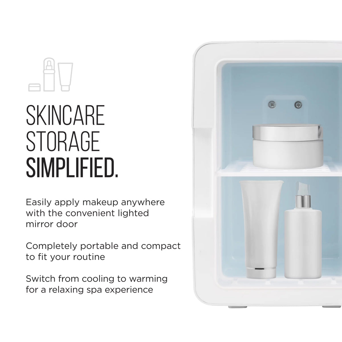 White 6L Mini Fridge with LED Light Q157734