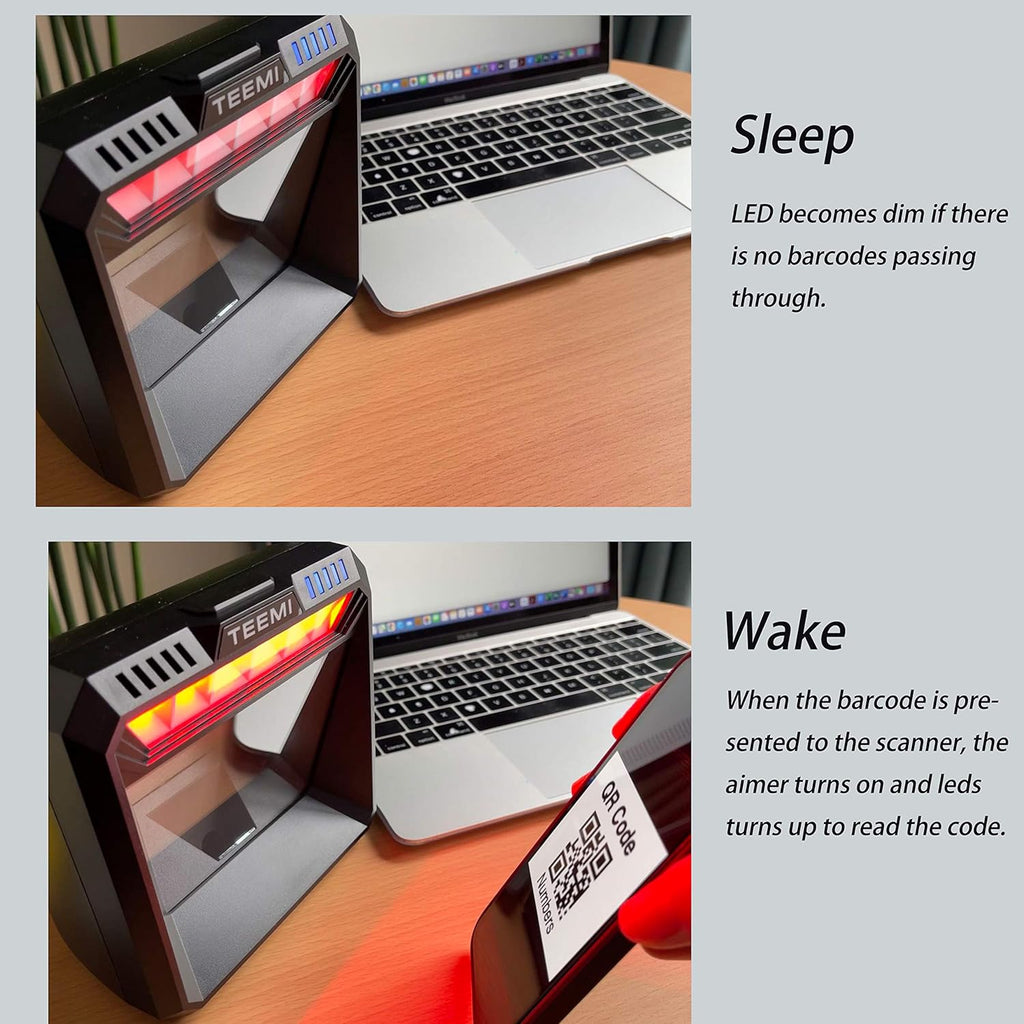 USB Wired Barcode Scanner with Large Scanning Window J792914