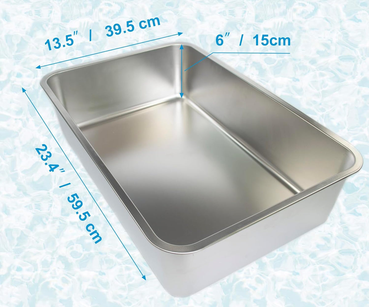 Extra Large Stainless Steel Litter Box with Smooth Surface E9486