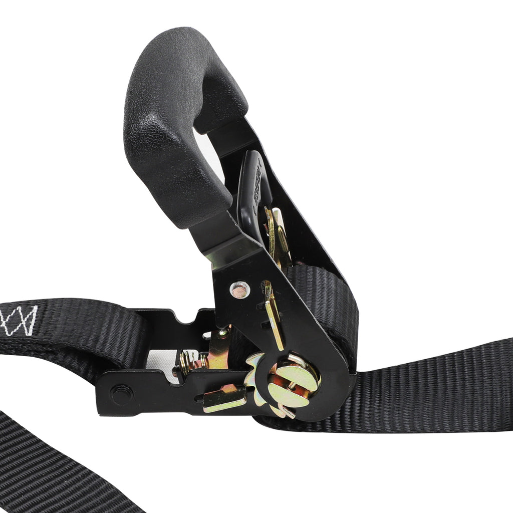 3333Lb Break Strength Cam Buckle Tie Down Straps, 2 Packs, Black M89298