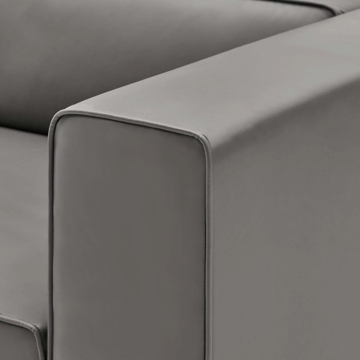 Grey Faux Vegan Leather Sectional Sofa Set I5938