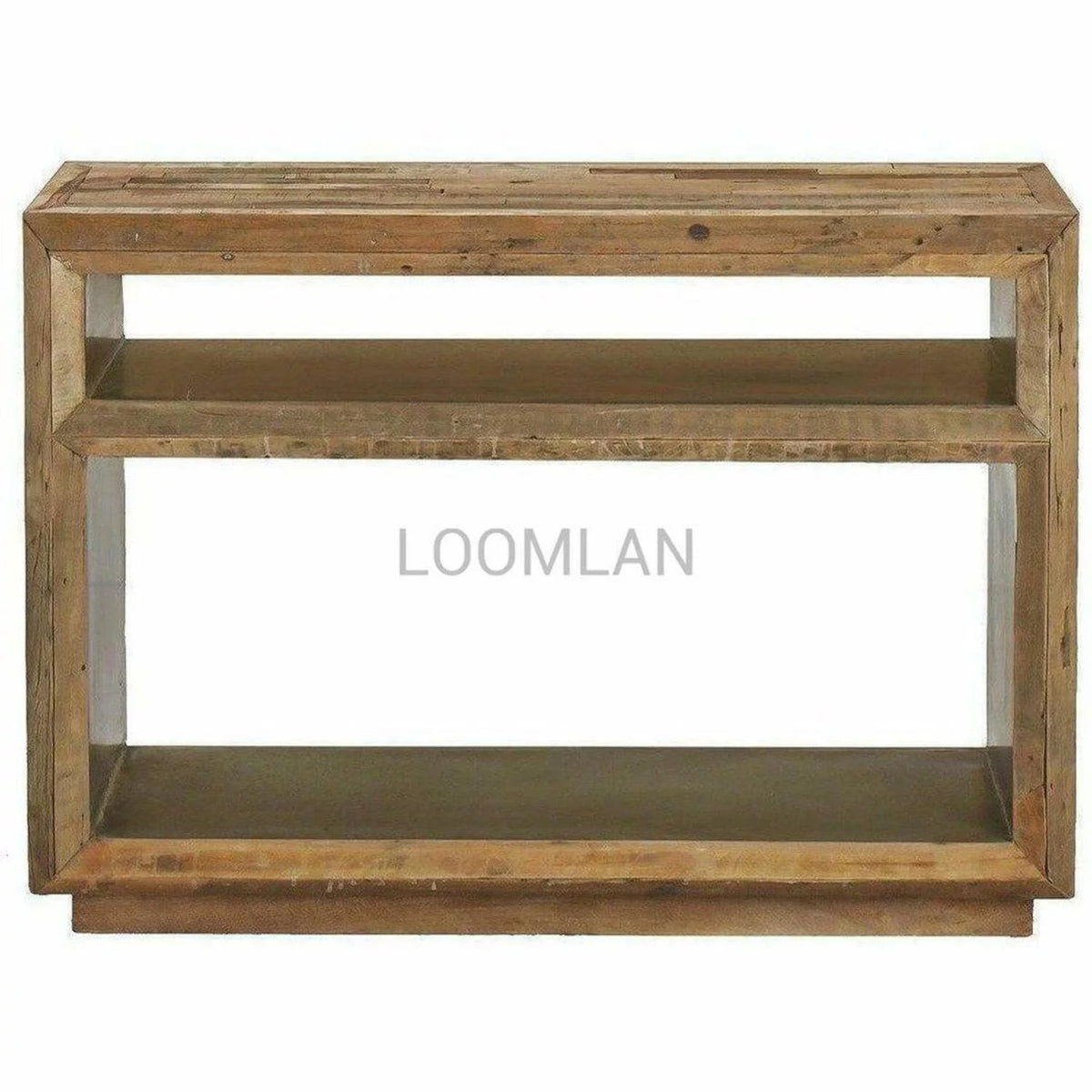 Slim Reclaimed Wood Console Table with Storage Shelves M774