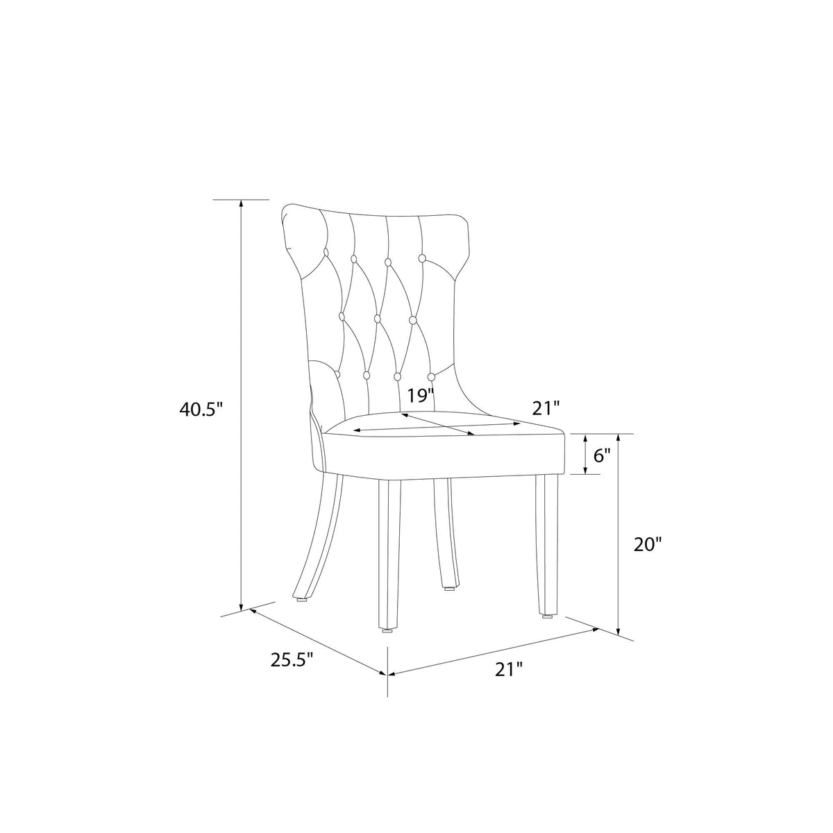 Tufted Dining Chair Set Of 2 Taupe T85188