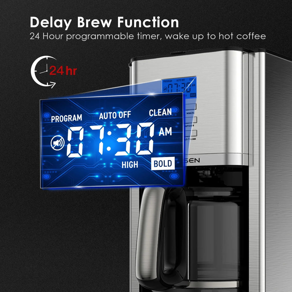Stainless Steel 12 Cup Programmable Drip Coffee Maker C877930