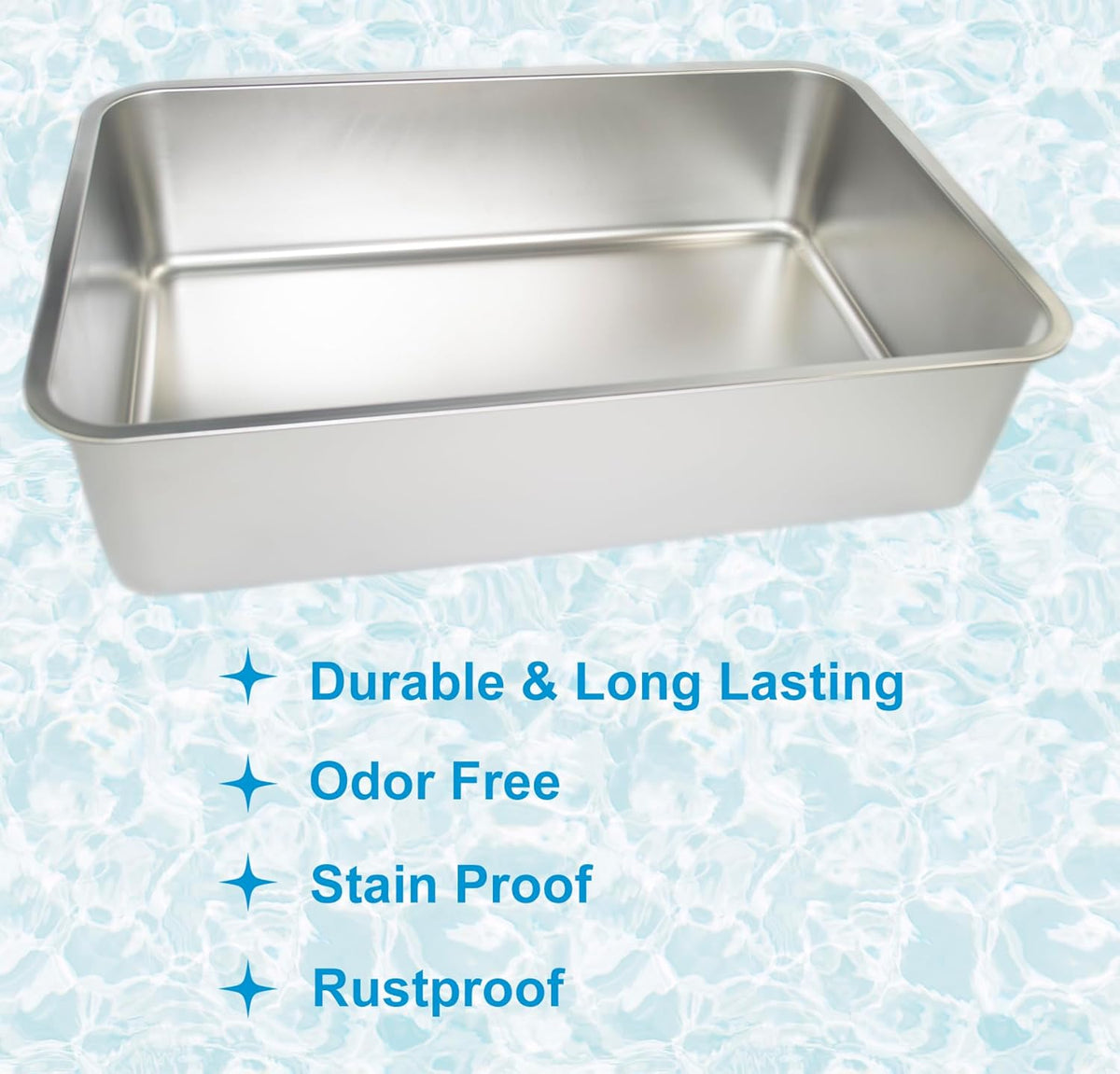 Extra Large Stainless Steel Litter Box with Smooth Surface E9486