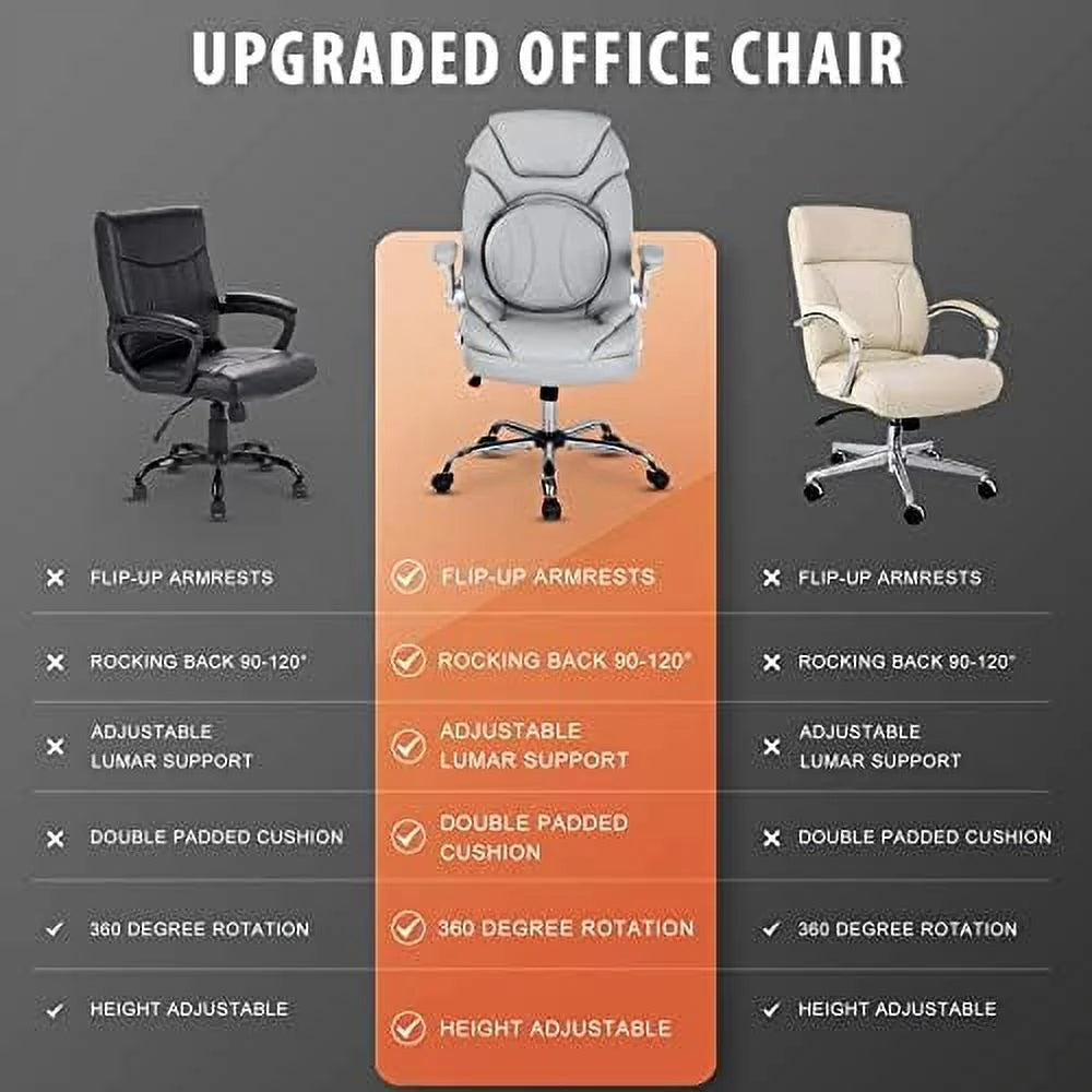 Executive Ergonomic PU Leather Office Chair with Lumbar Support Q936