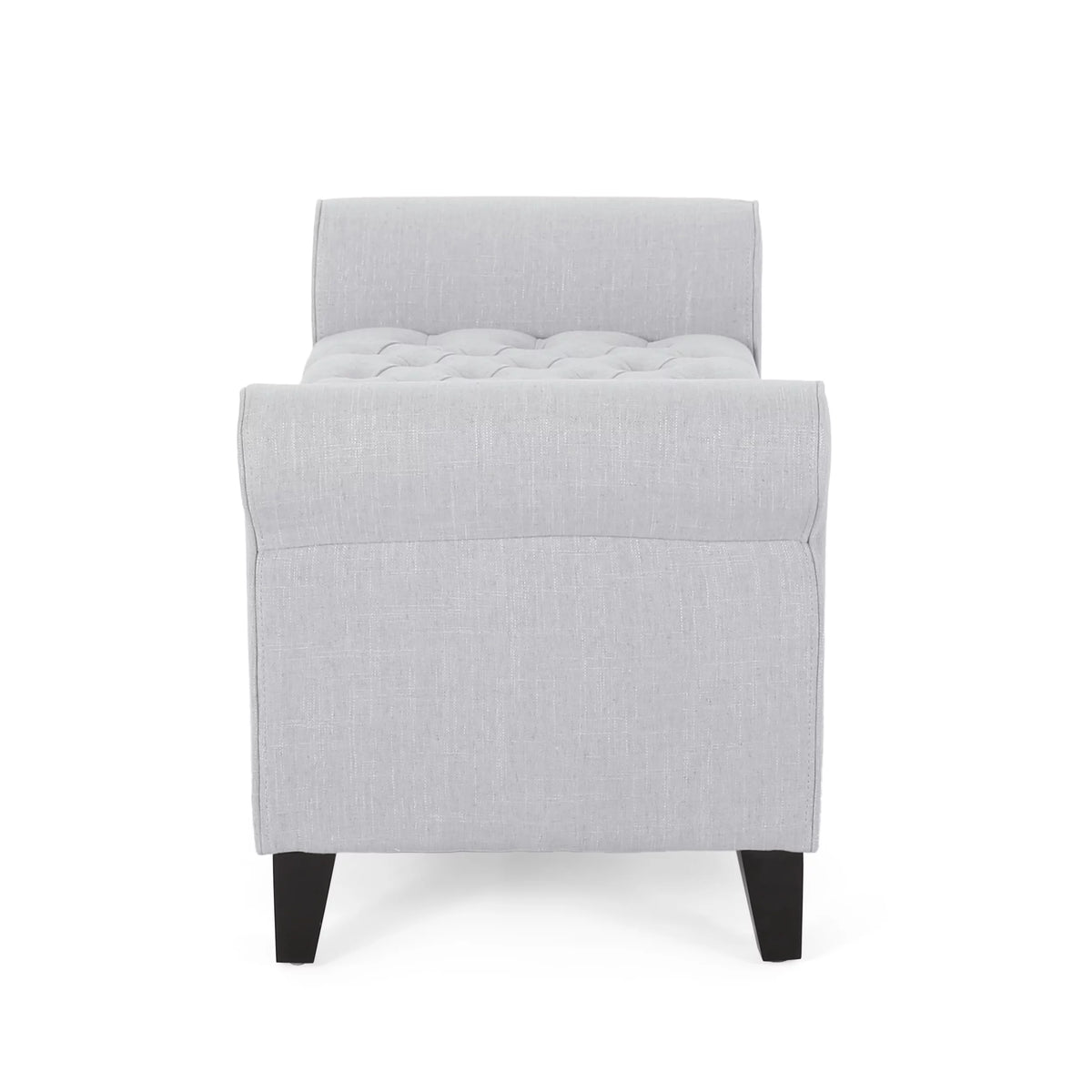 Light Gray and Dark Brown Fabric Storage Ottoman Bench C608852