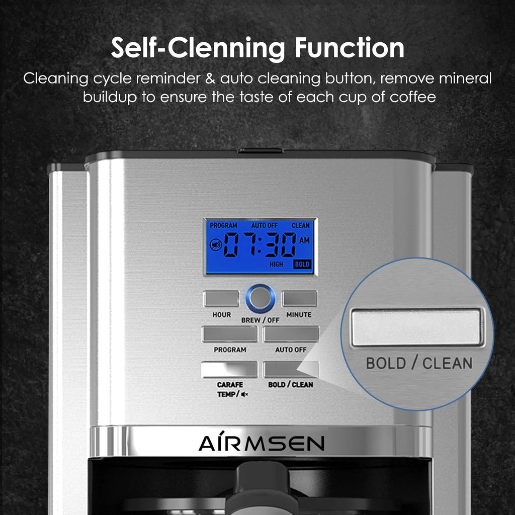 Stainless Steel 12 Cup Programmable Drip Coffee Maker C877930
