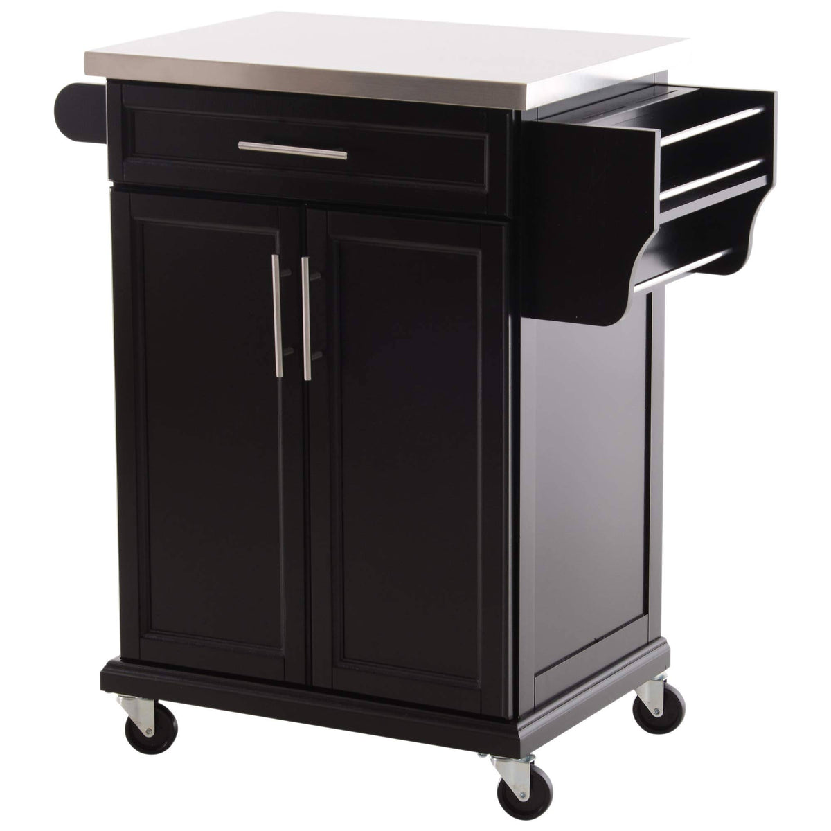 Wood Stainless Steel Rolling Kitchen Island Utility Cart U9831