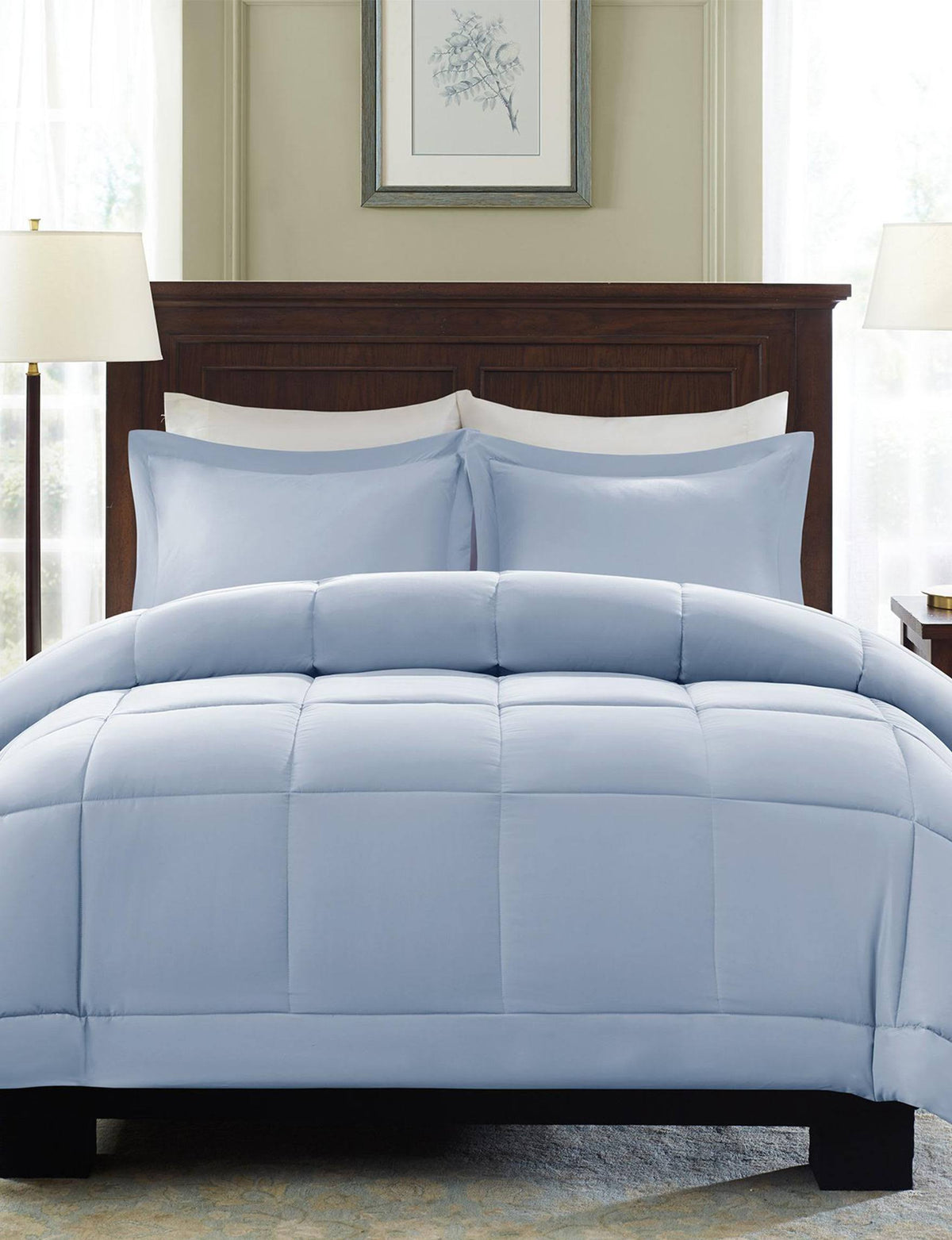 Blue King/Cal King Down Alternative Comforter Mini Set E200