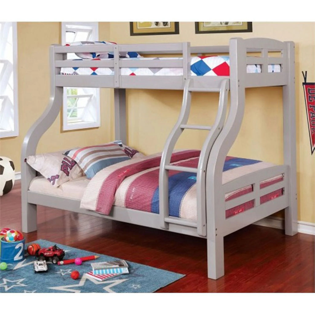 Gray Wood Twin over Full Bunk Bed W192