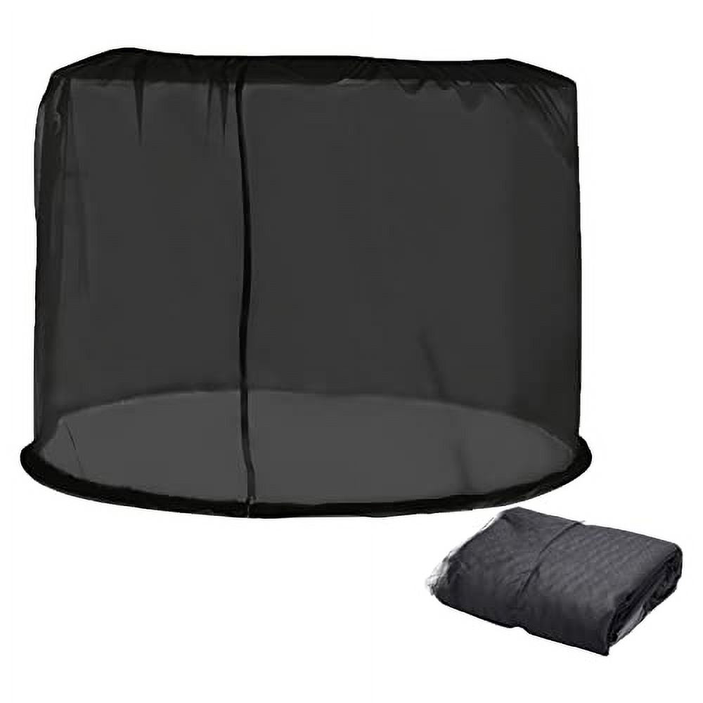 Black Awning Netting with Zipper Door and Polyester Mesh W80562