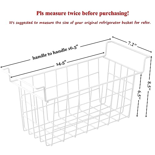 Set of 2 Metal Wire Chest Freezer Organizer Baskets with Hanging Handles L81747
