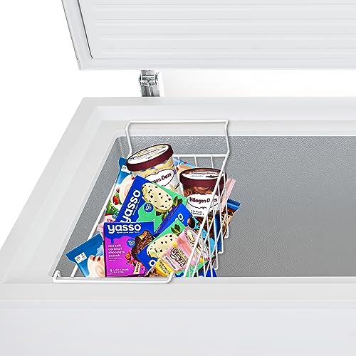 Set of 2 Metal Wire Chest Freezer Organizer Baskets with Hanging Handles L81747