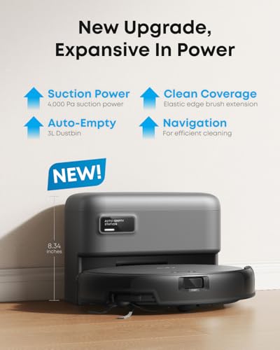 Robot Vacuum with Self Emptying, 2.85-Inch Slim Design K804477