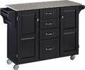 Natural 2 Door Kitchen Cart with Granite Top A2944