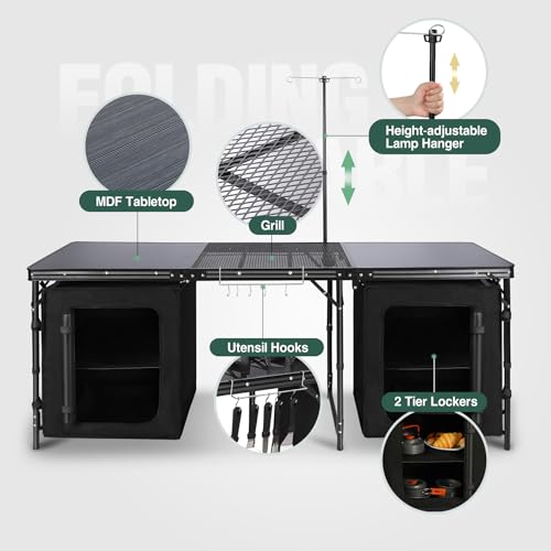 Lightweight Portable Camping Kitchen Table with Sink V8145
