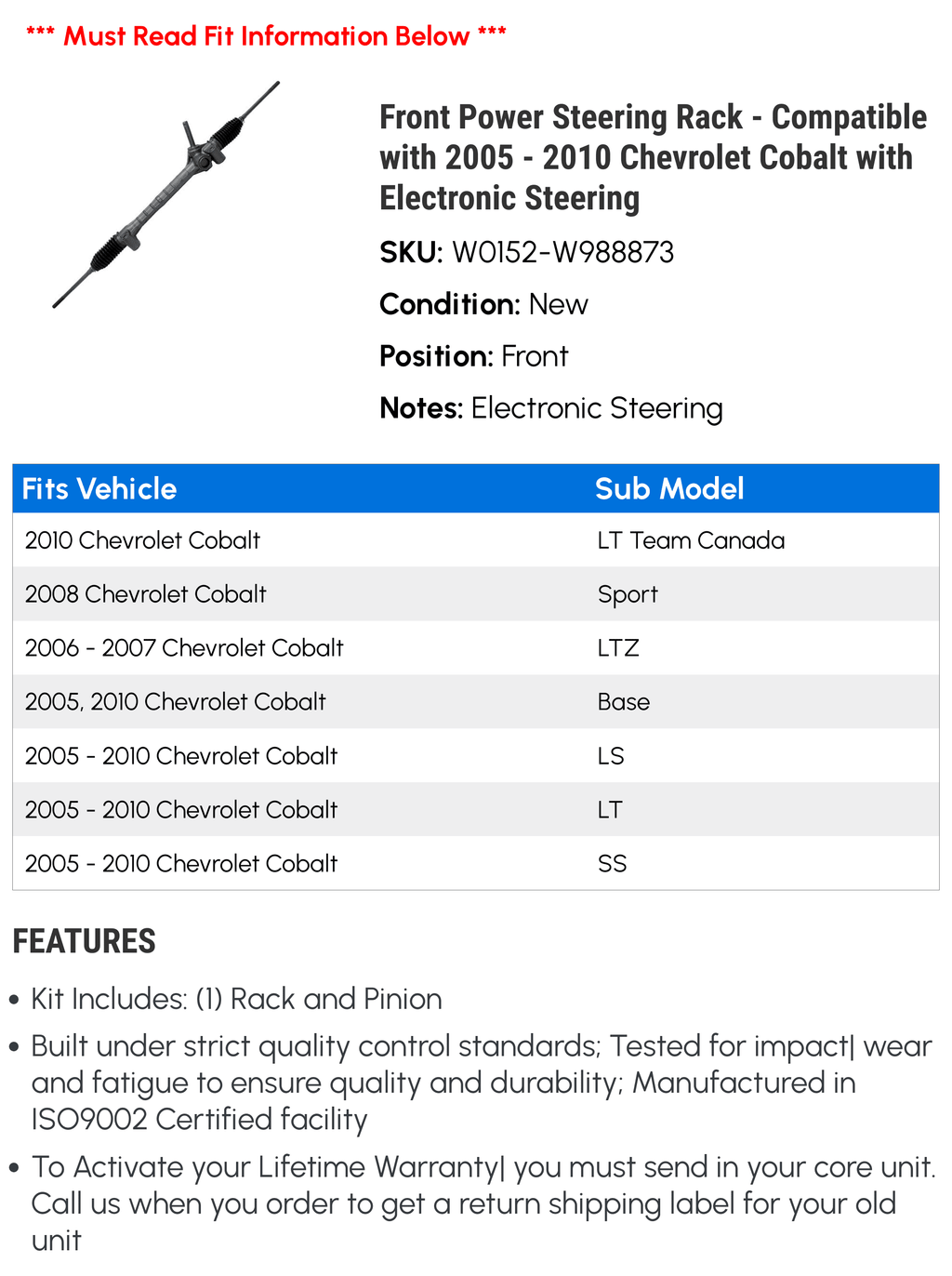 Power Steering Rack E349