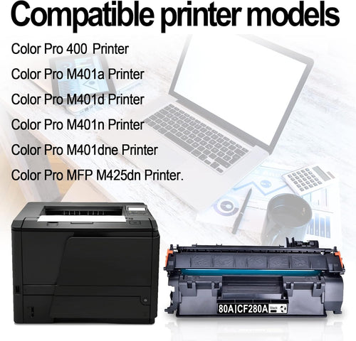 (5 Pack, Black) Compatible Toner Cartridge 80A M52186