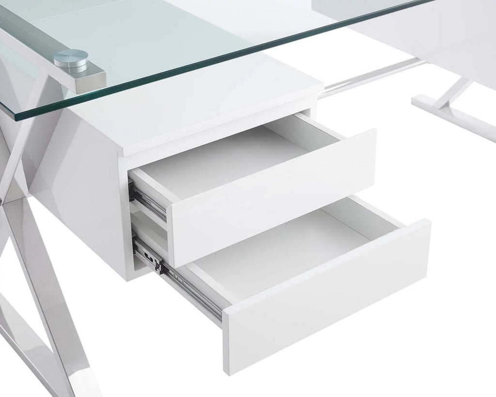 71" Glass Top Office Desk U4182