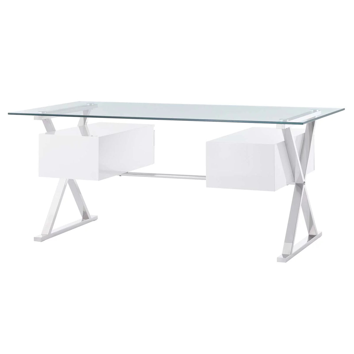 71" Glass Top Office Desk U4182