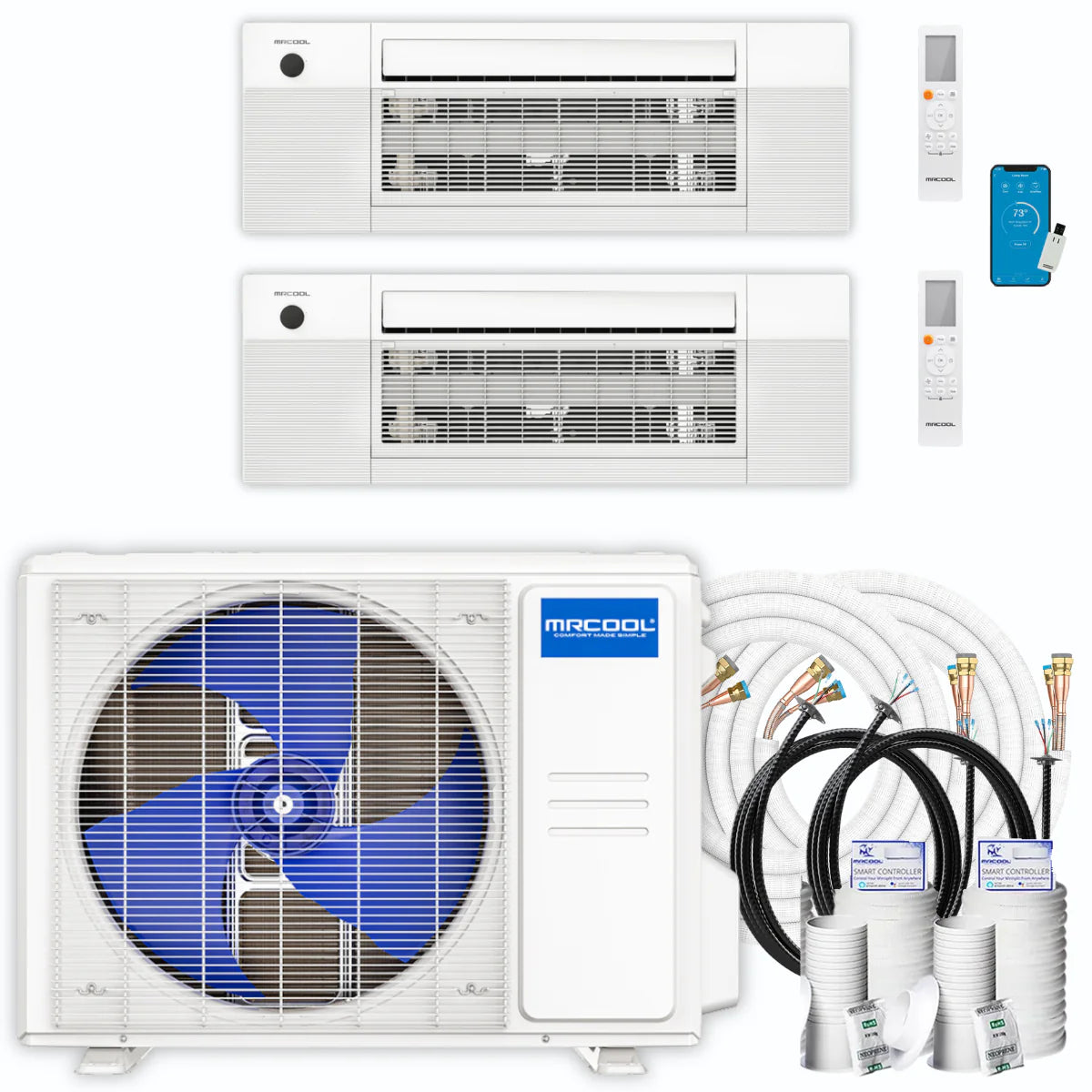 30,000 BTU 2 Zone Ceiling Cassette Ductless Air Conditioner and Heat Pump A14364