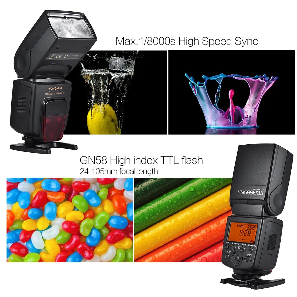 Wireless TTL Slave Flash Speedlite GN58 for Nikon DSLR Camera K4245