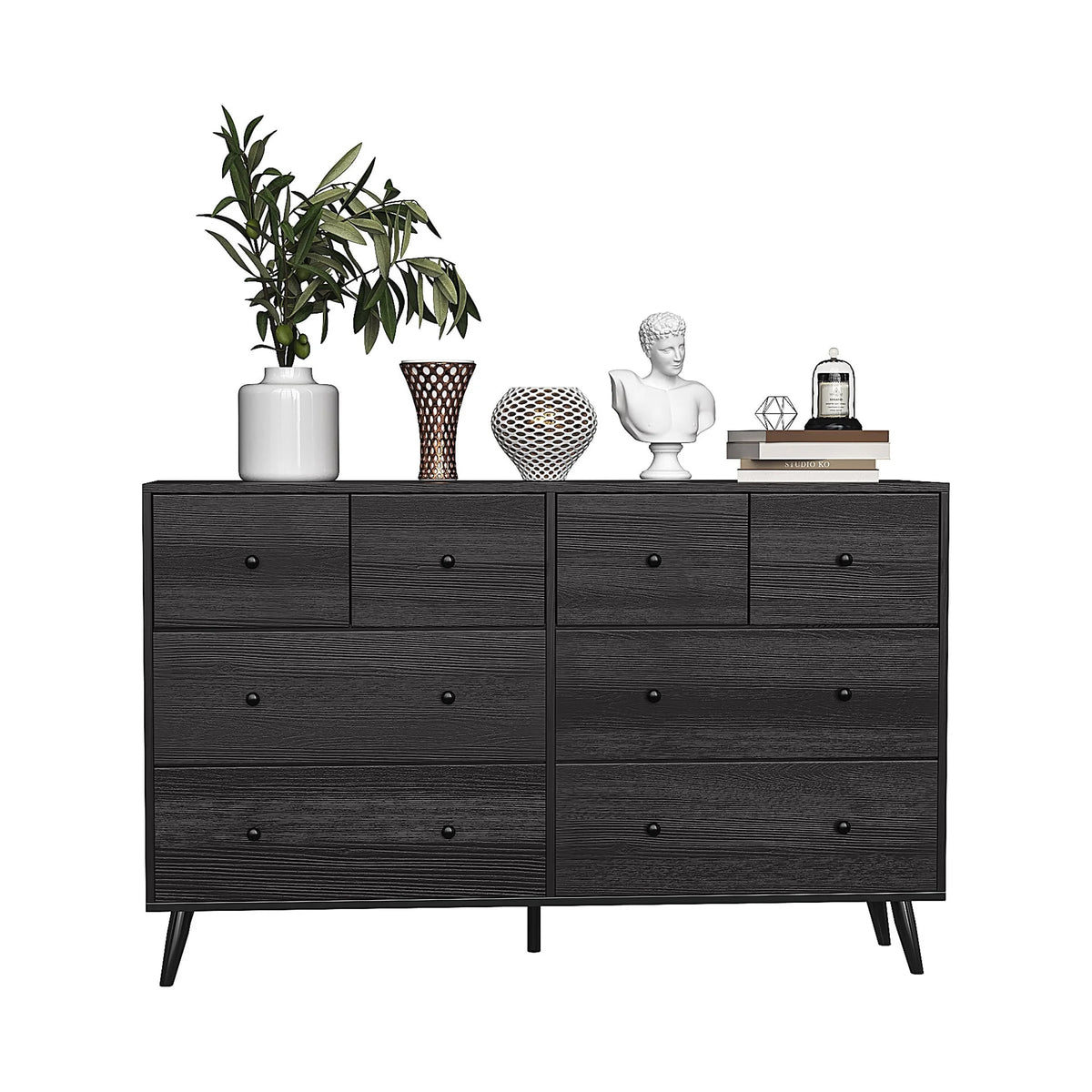 Black 8 Drawer Dresser C53562