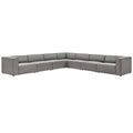 Grey Faux Vegan Leather Sectional Sofa Set I5938