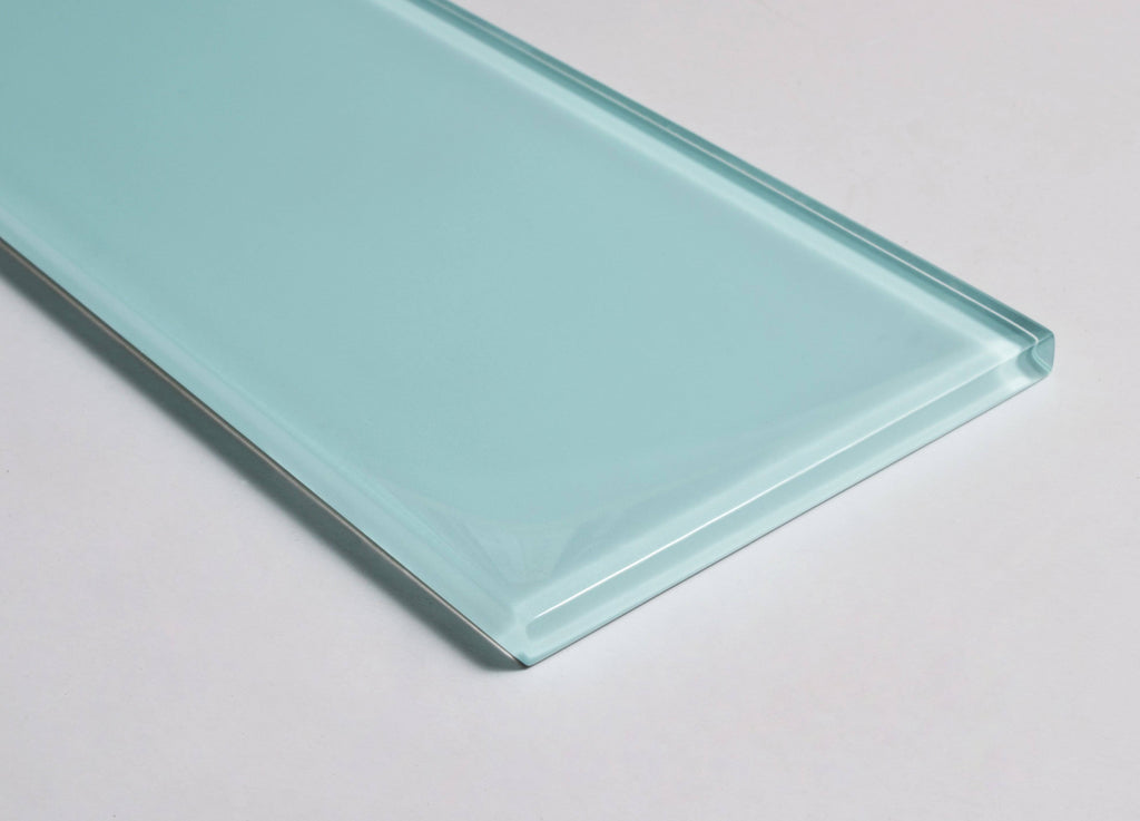Glossy Baby Blue Glass Subway Tile, 4 inch x 12 inch, 5 Square Feet Carton X48052