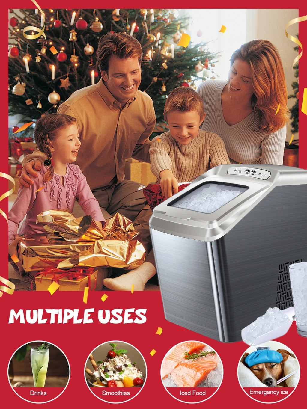 Countertop Nugget Ice Maker Stainless Steel L604