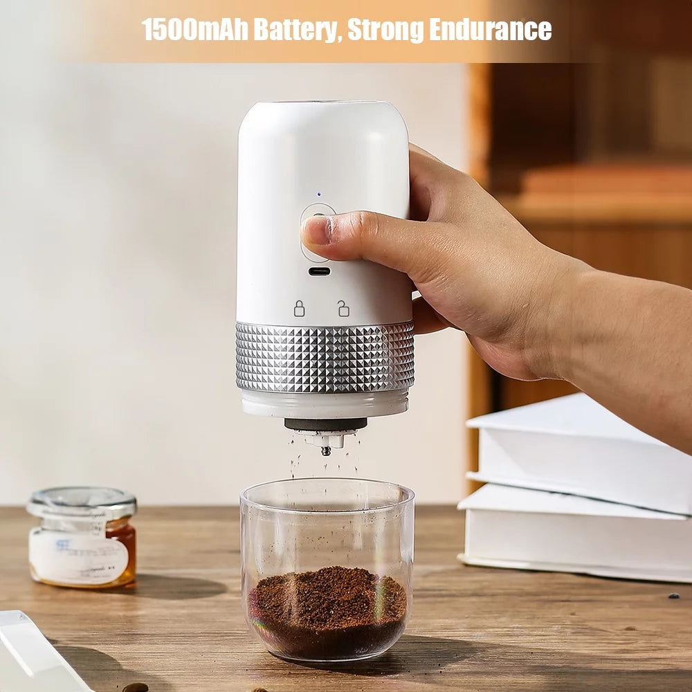 Portable Electric Burr Coffee Grinder 13W 200ml USB Rechargeable Adjustable Cordless W74665