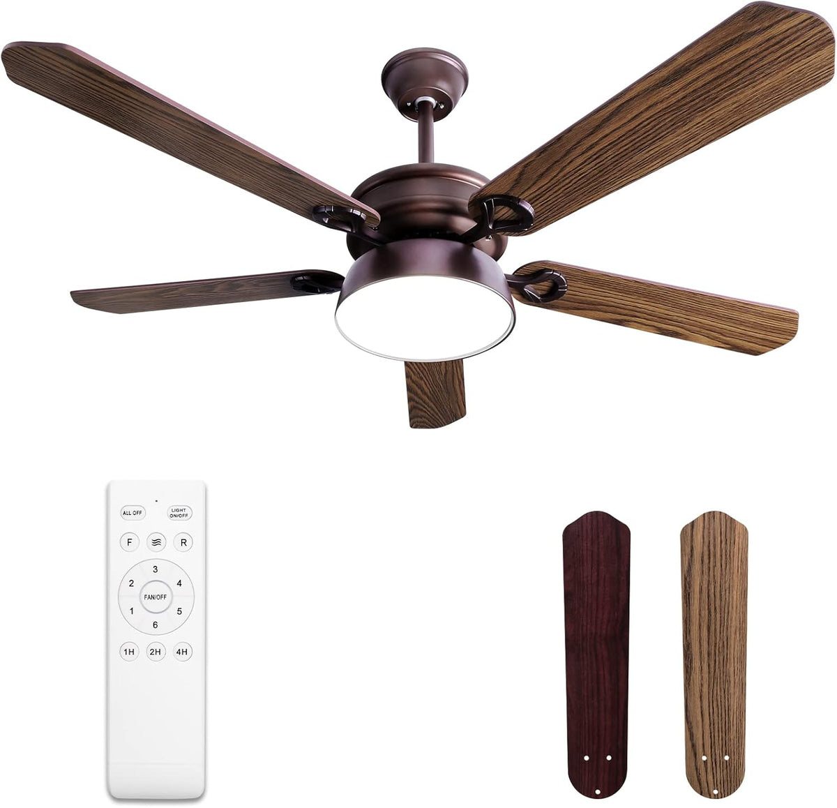 20'' Black Caged Ceiling Fan with Lights and Remote F390264