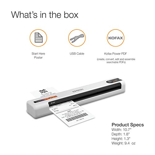 Mobile Receipt and Color Document Scanner W570