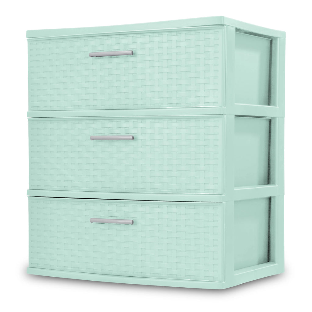 3 Drawer Wide Weave Tower White M920