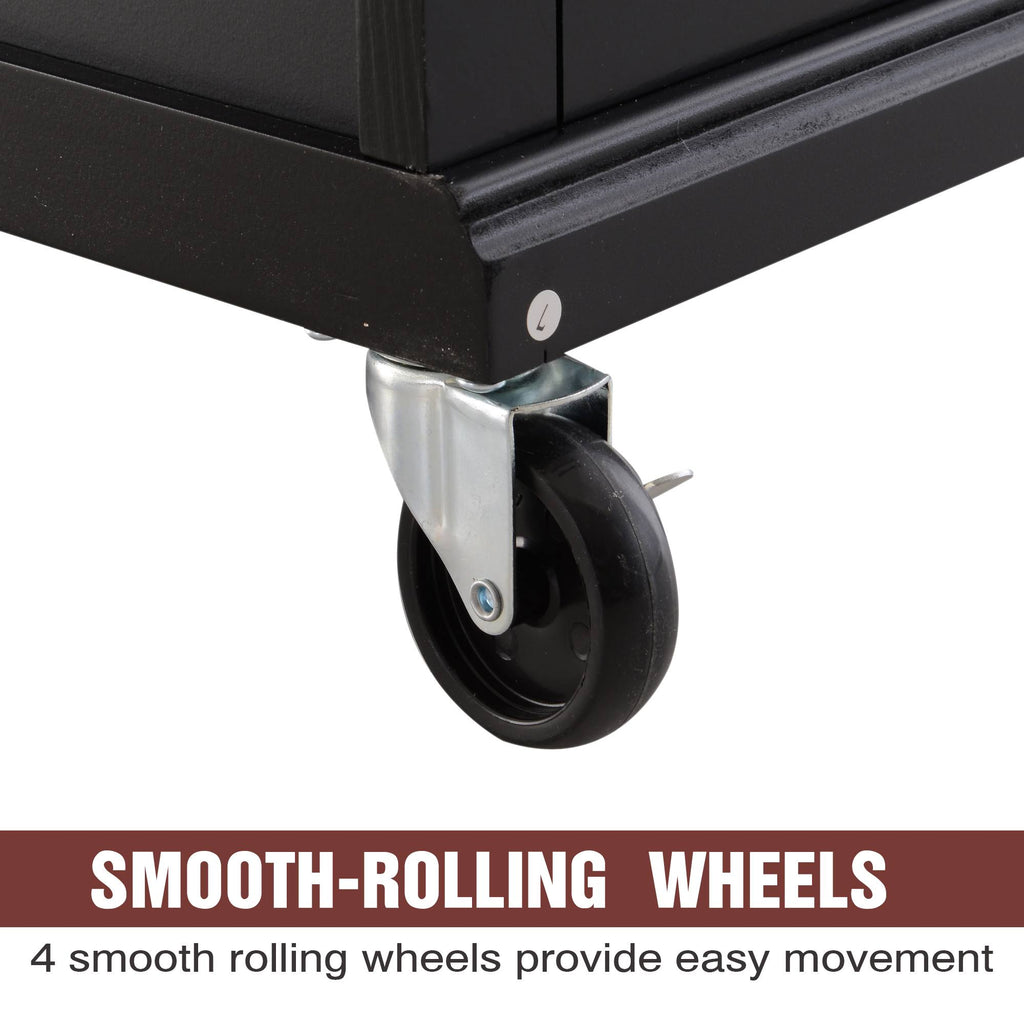 Wood Stainless Steel Rolling Kitchen Island Utility Cart U9831