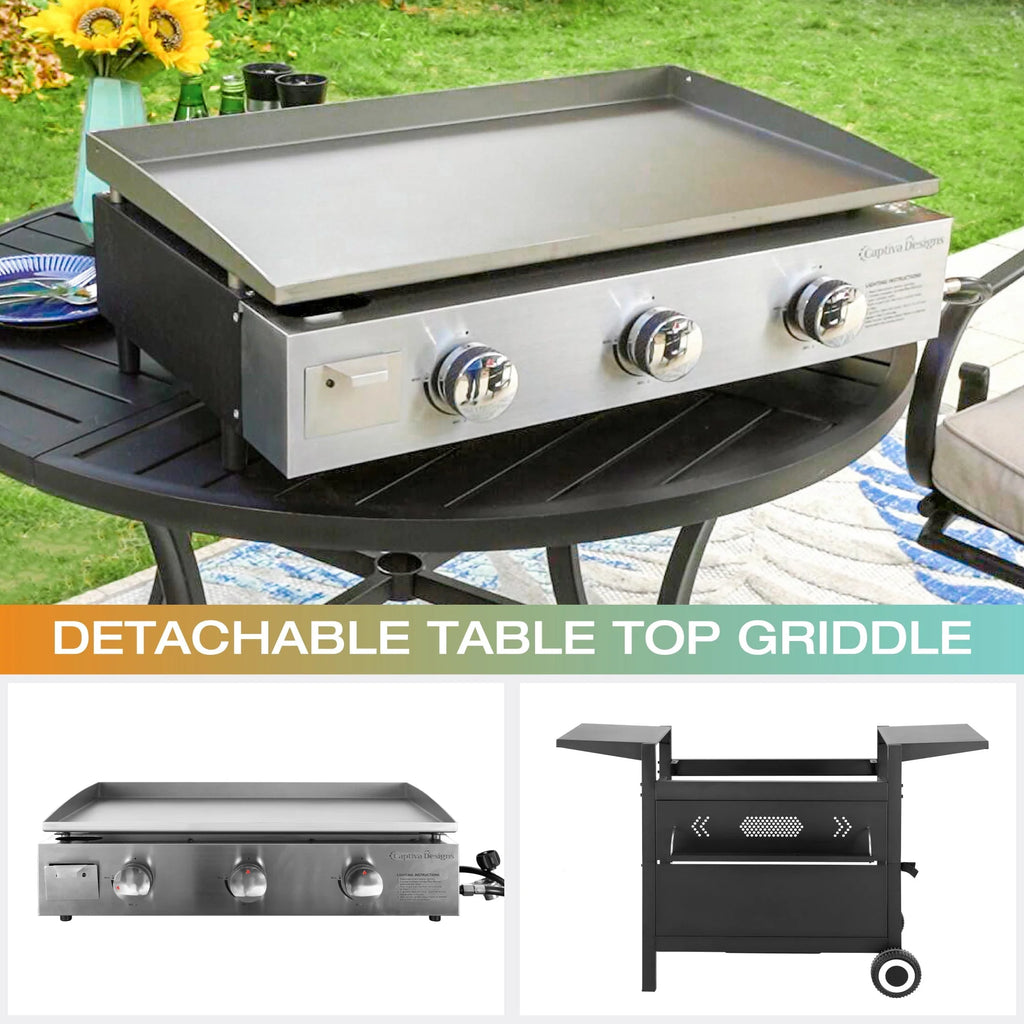 2-Burner Gas Grill and Griddle Combo with Wheels H461161