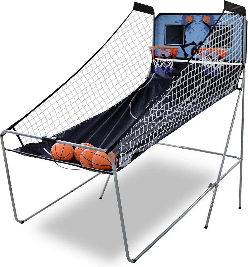 Foldable Indoor Basketball Arcade Game with LED Scoreboard O530913