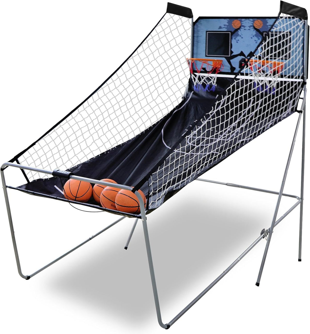 Foldable Indoor Basketball Arcade Game with LED Scoreboard O530913