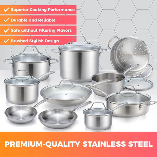 17-Piece Stainless Steel Cookware Set N720