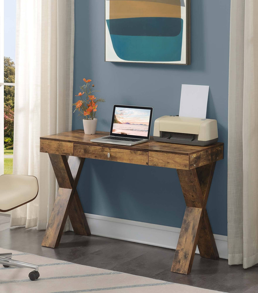 1 Drawer Desk Brown T89853