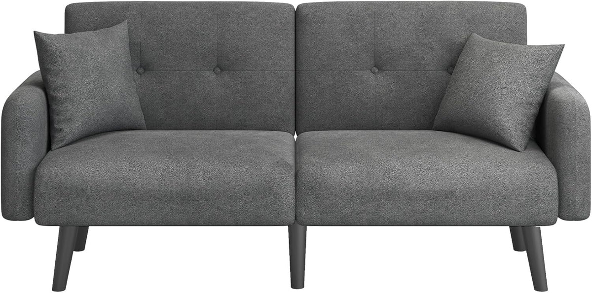 Black Fabric Futon Sofa Bed A370086