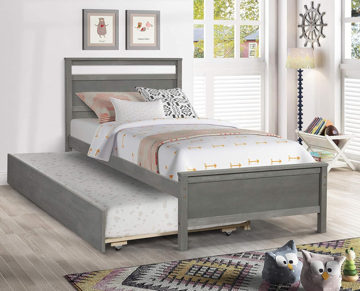 Twin Daybed with Trundle Pine Wood Bed Frame O896362