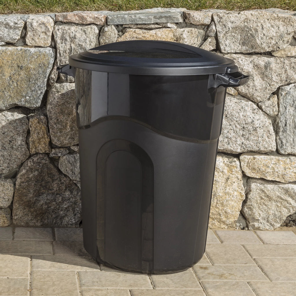 32 Gallon Heavy Duty Plastic Garbage Can with Lid E7589