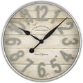 White and Galvanized Raised Analog Wall Clock U539