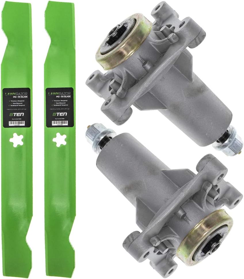 Deck Blade Spindle Kit Set Combo for Husqvarna Tractor Mower, Pack of 2 K831257